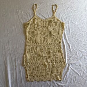 Crochet Knit Dress in Cream